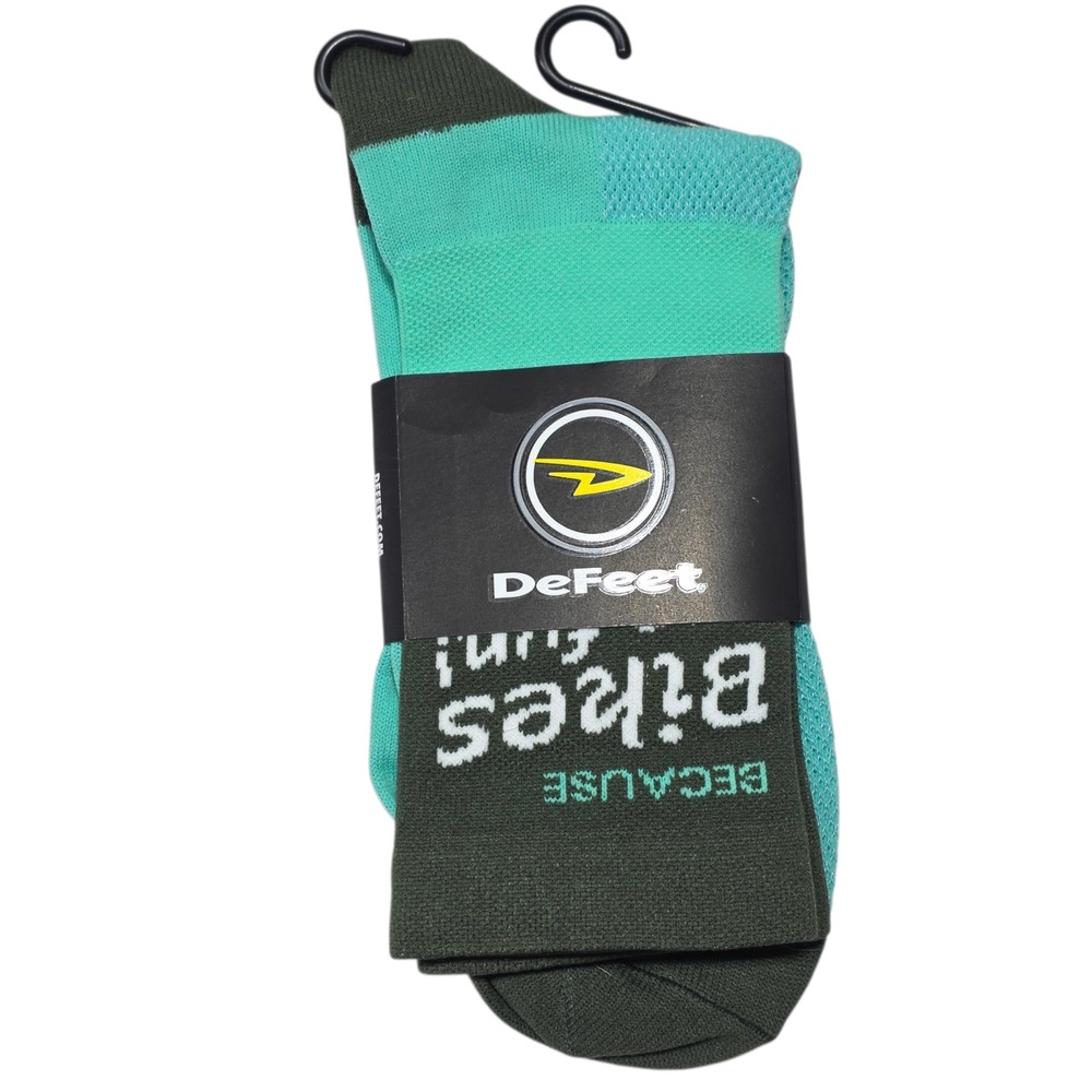 NEW DeFeet Blue Spruce Cyclery Socks Large BSC Centennial Cycling Bike Fun NWT - Picture 4 of 4